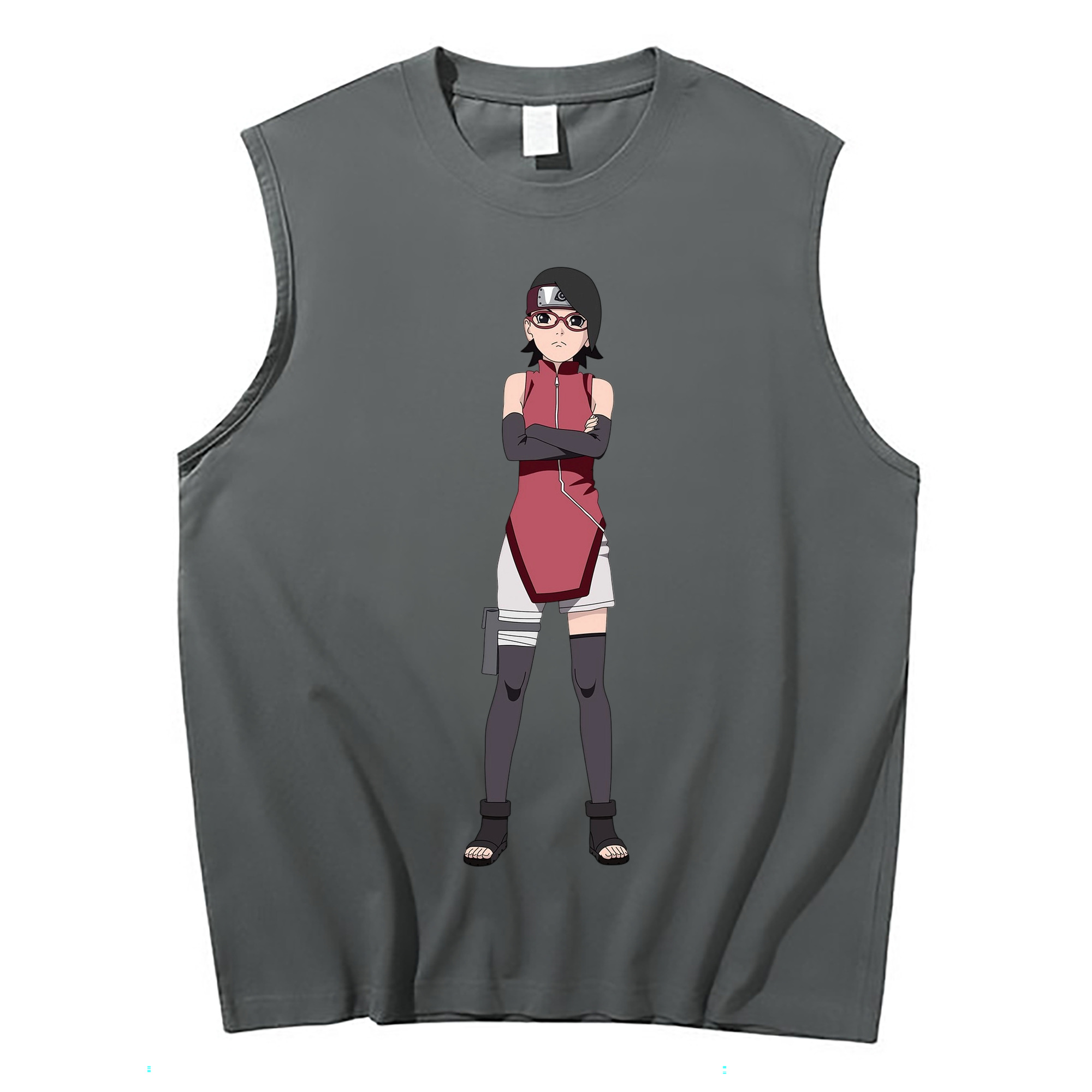 （画像用） NARUTO -ナルト- うちは サラダ Uchiha Sarada コットン100％タンクトップ（フロントプリント）